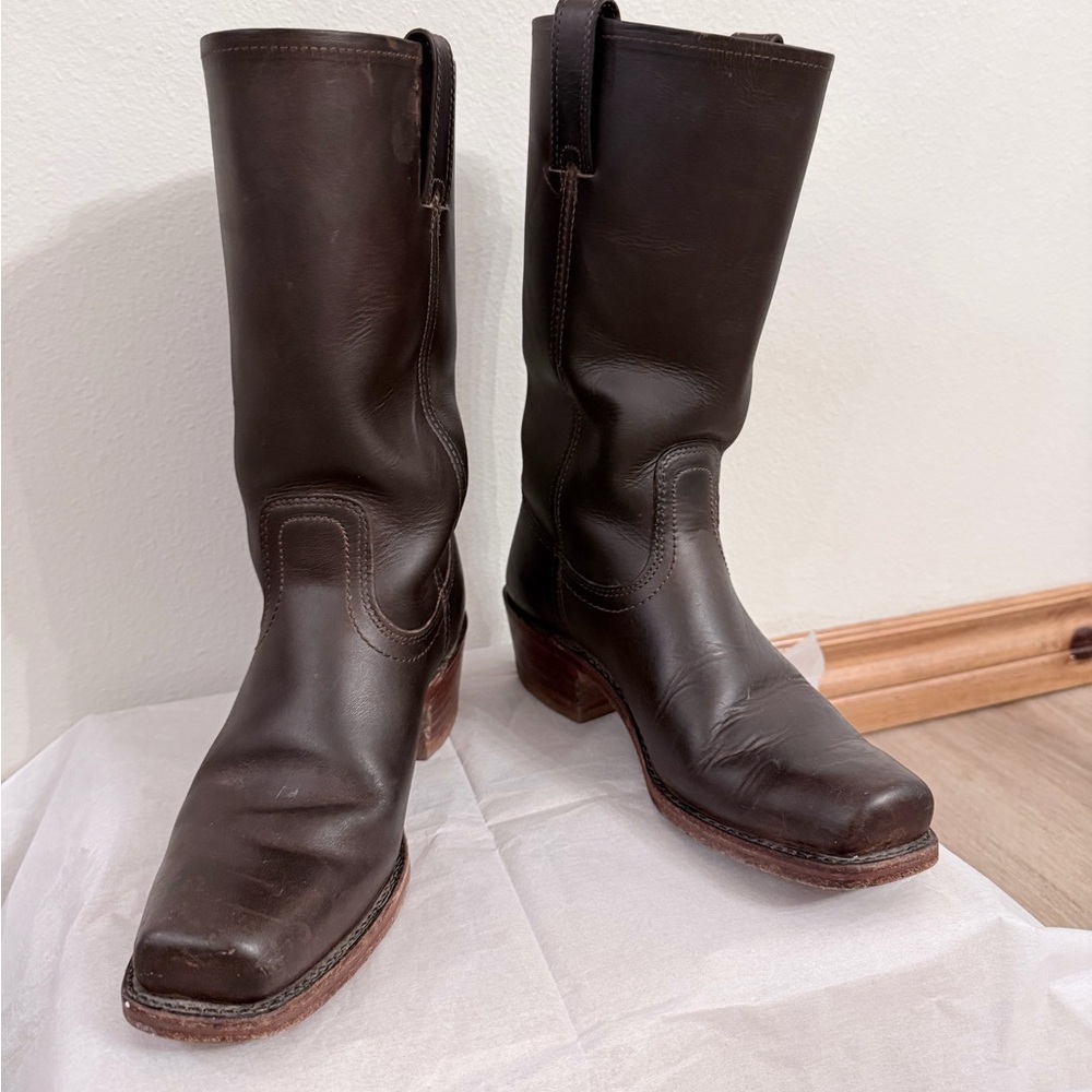Frye Campus Women's Leather Boots in Dark Brown